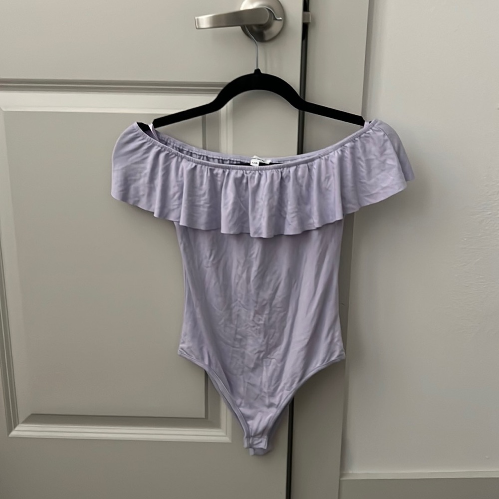 Superdown ruffle off shoulder bodysuit